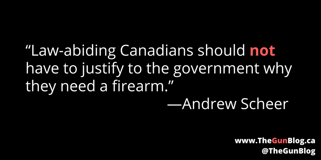 Andrew Scheer Conservative Leader Canada Guns Firearms Government