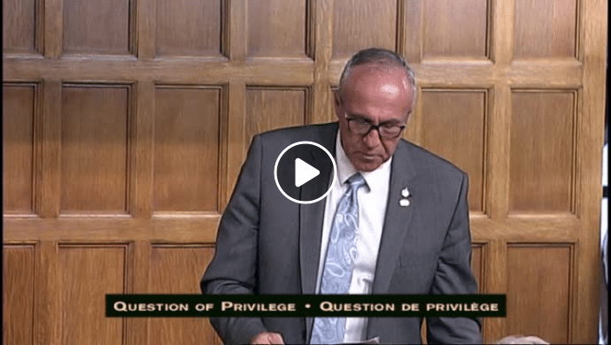 Glen Motz Rises on Question of Privilege on Bill C-71