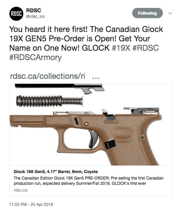 RDSC G19X Twitter