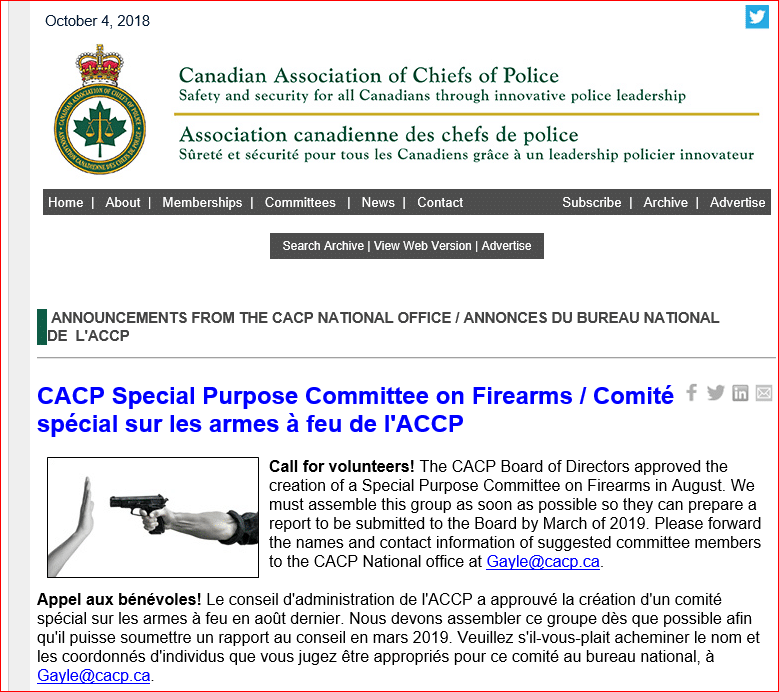 CACP Special Purpose Firearms Committee